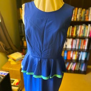 Blue peplum dress